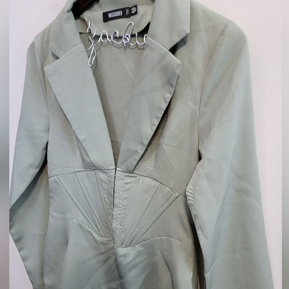 Misguided Green Blazer Dress Size 6 - Picture 2 of 11